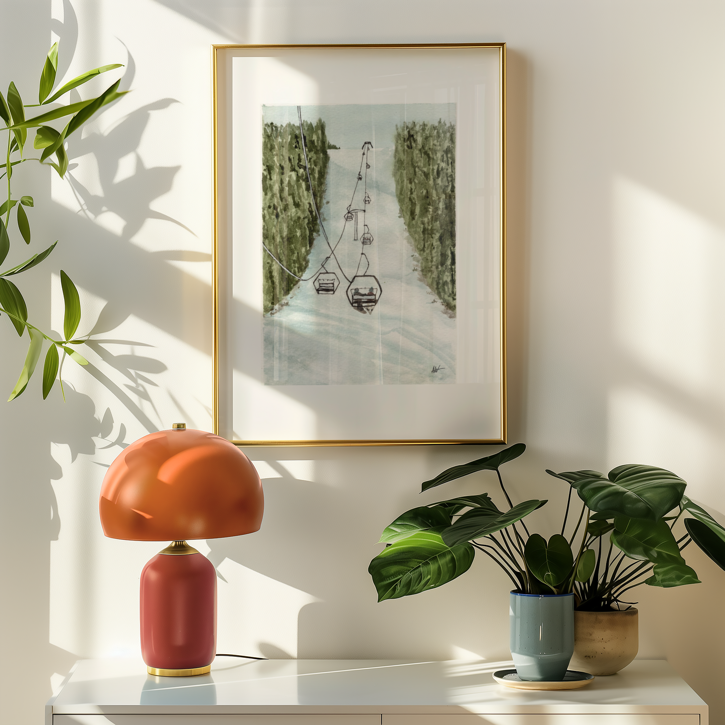 Skiing through the Pines Fine Art Print