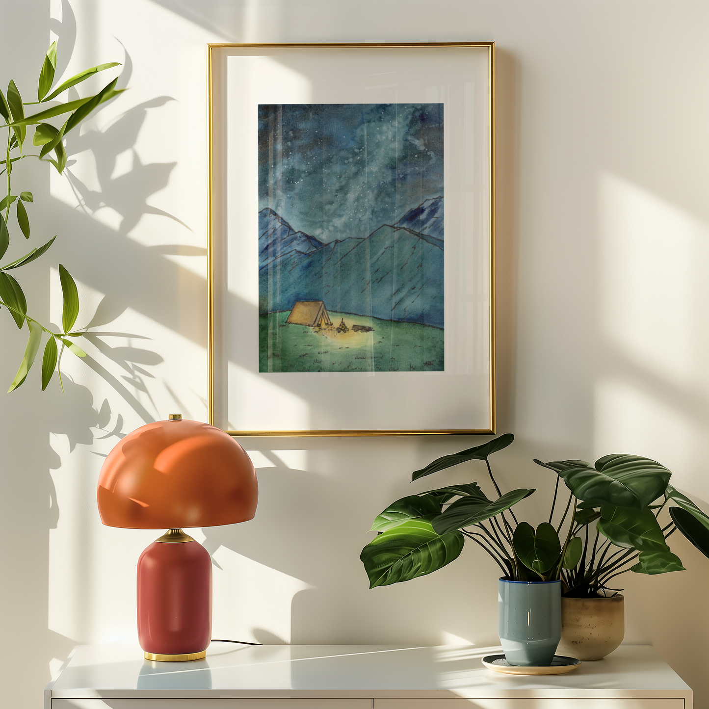 Camping Under the Night Sky Fine Art Print