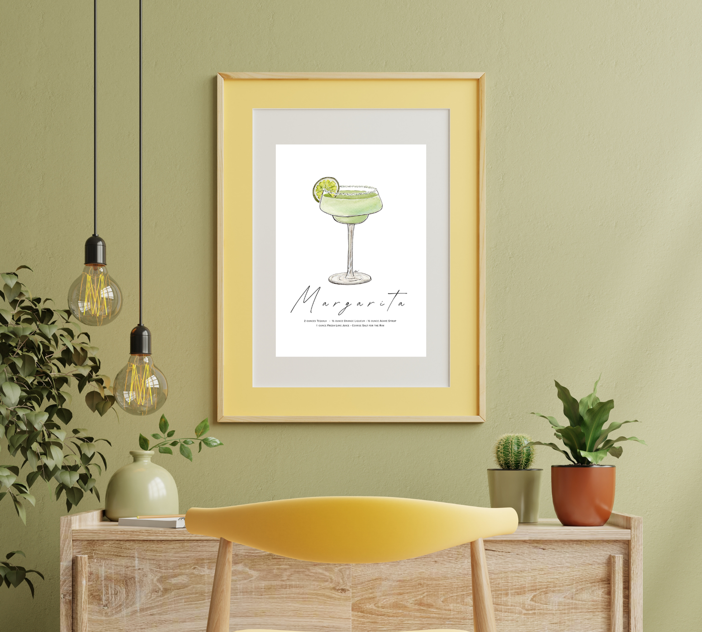 Margarita - Pen and Watercolor Archival Art Print