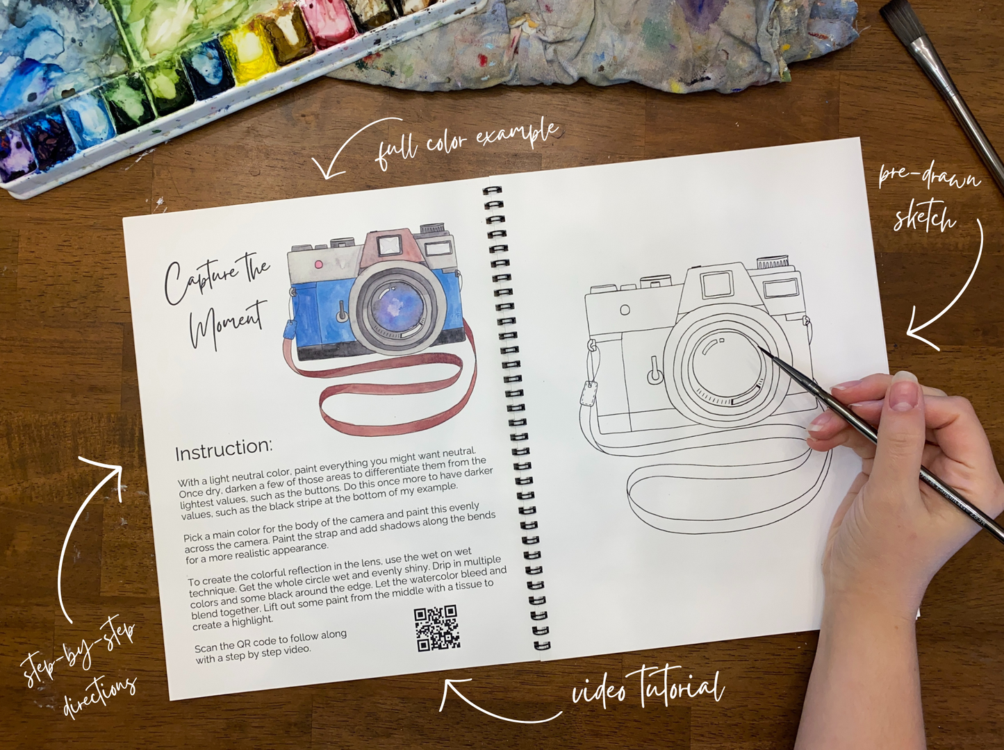 Adventure Watercolor Workbook - Video Directions Included