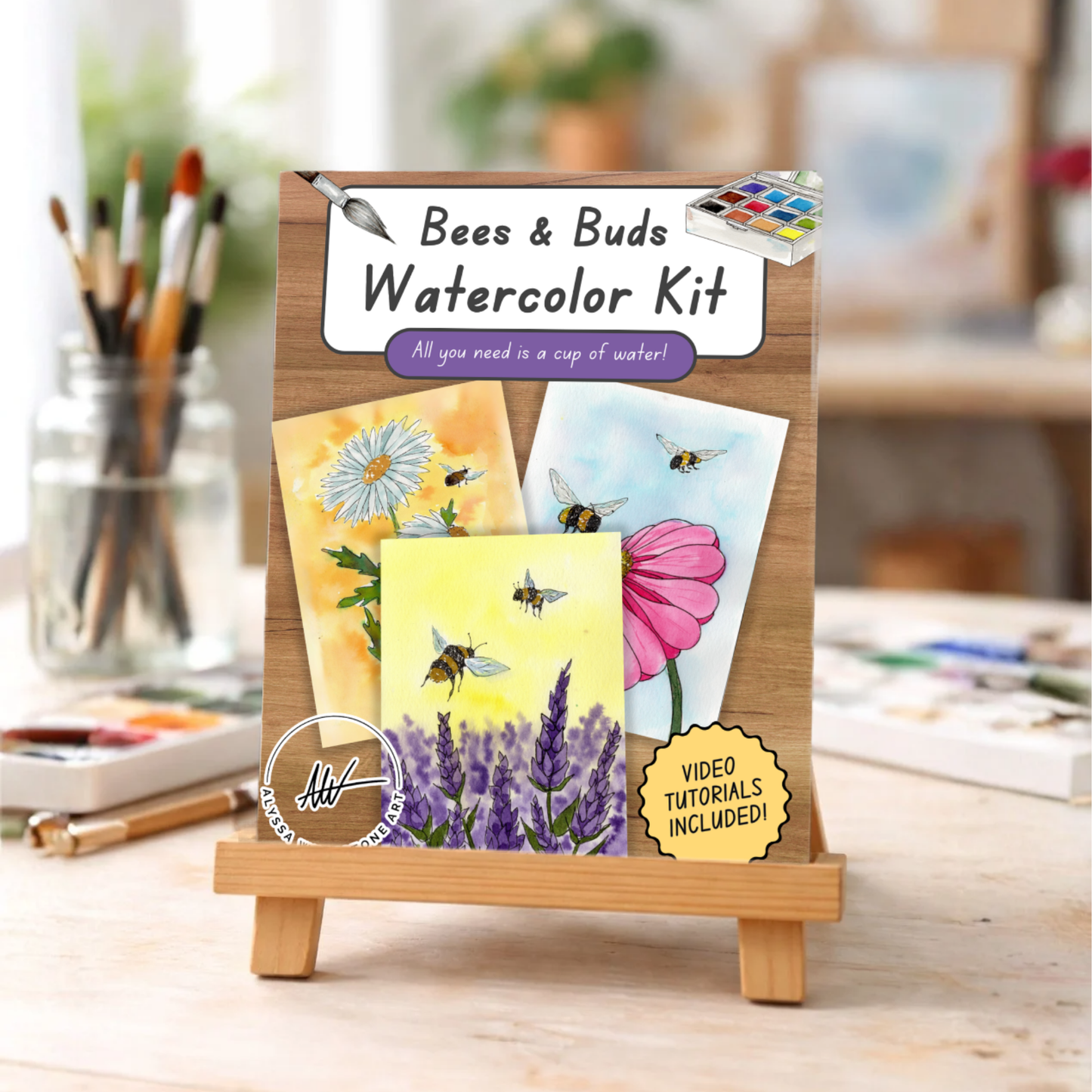 Bees and Buds Watercolor Kit