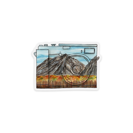 Camera Mountains Sticker - Vinyl Decal Sticker