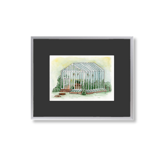 Greenhouse - Framed Original Watercolor Painting