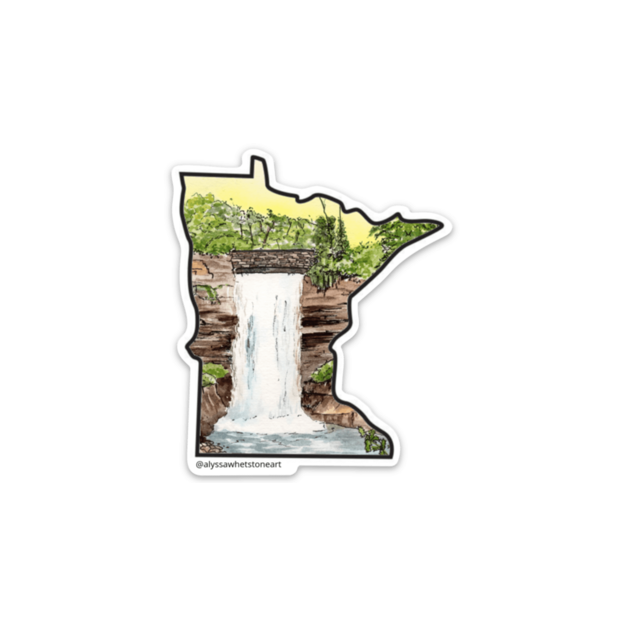 Multnomah Falls Sticker Minnehaha Falls - Minneapolis Minnesota - Vinyl Decal Sticker ...
