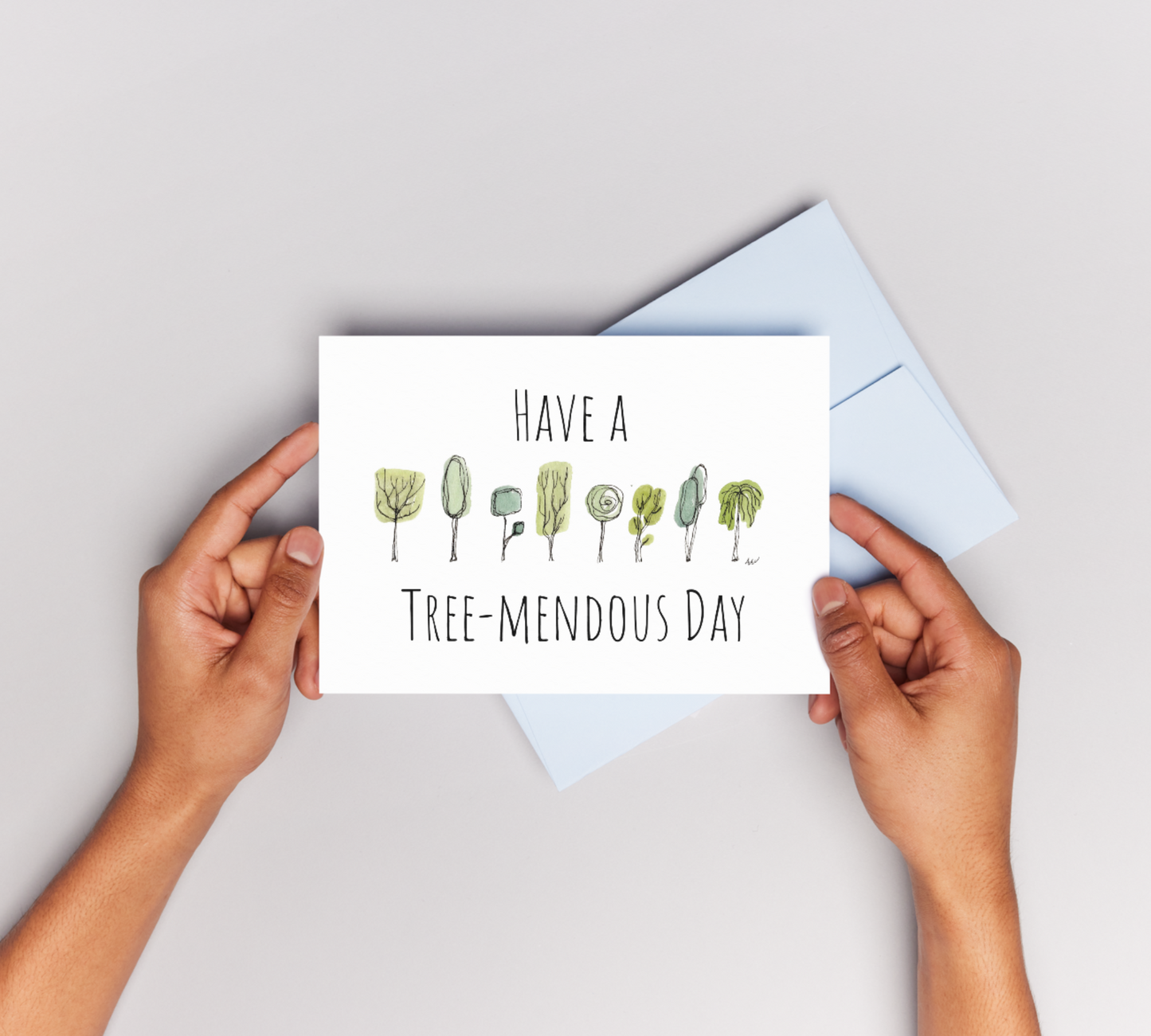 Have a Tree-mendous Day Watercolor Greeting Card