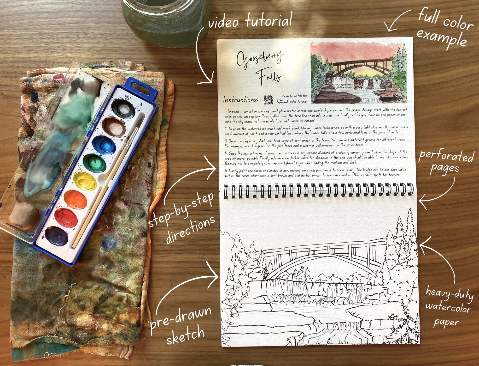 Minnesota Watercolor Workbook - Video Directions Included - alyssawhetstoneart