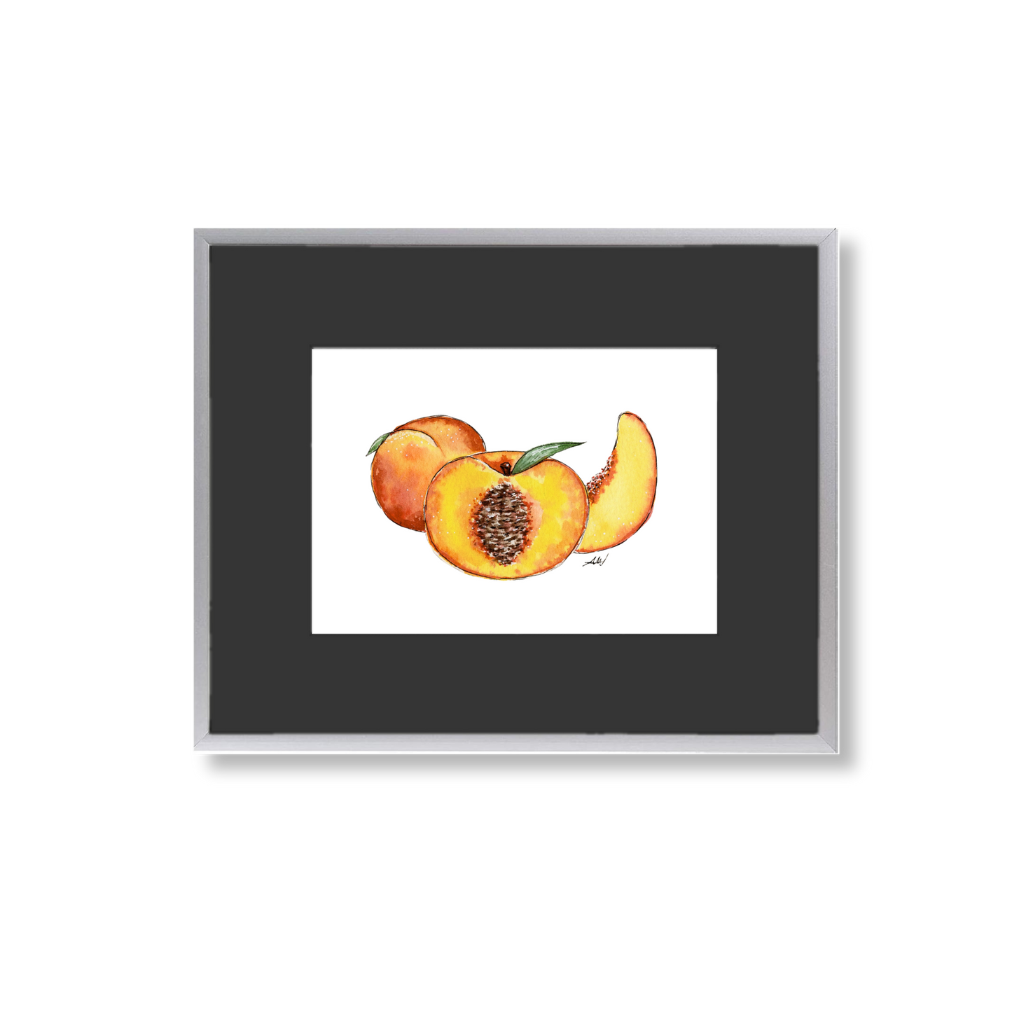 Peaches - Framed Original Watercolor Painting