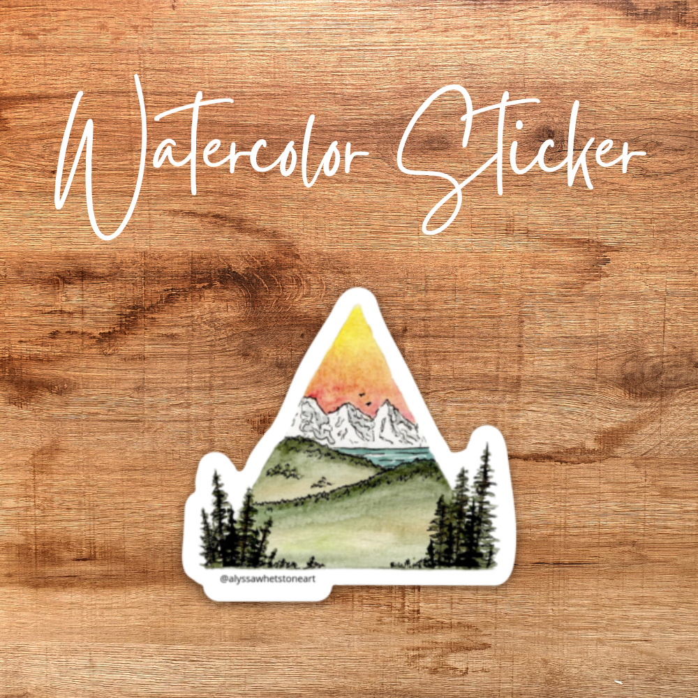 Triangle Sunset and Trees - Vinyl Decal Sticker
