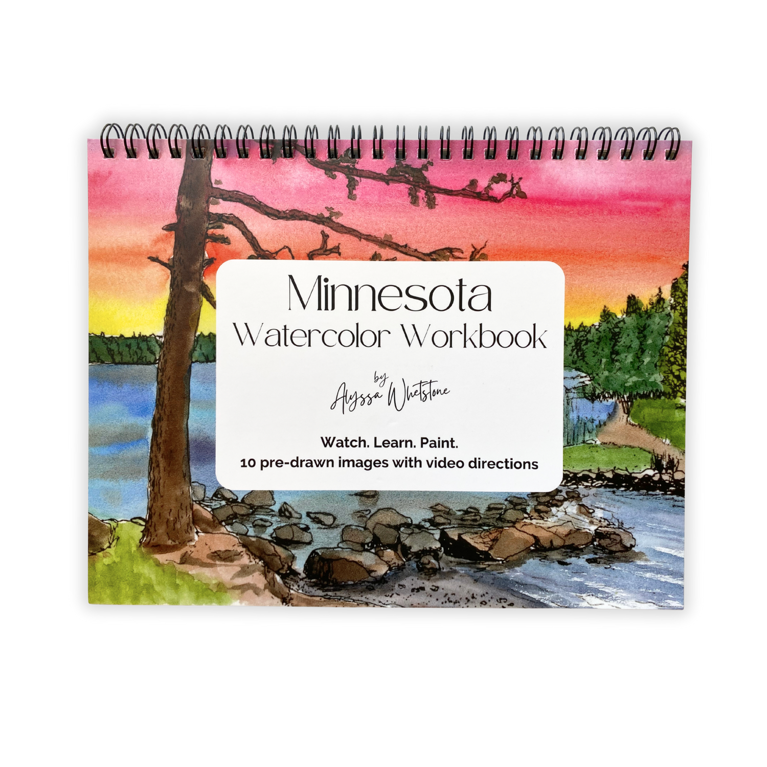 Minnesota Watercolor Workbook - Video Directions Included - alyssawhetstoneart