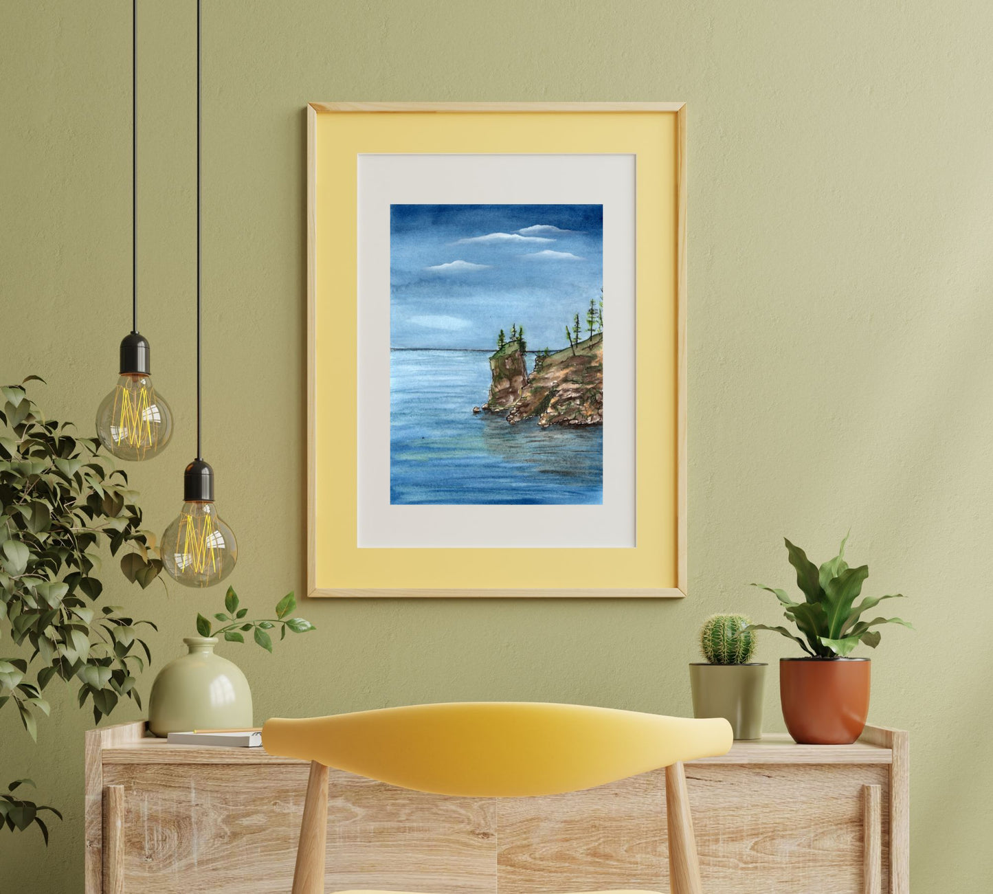 North Shore in Pen and Watercolor - Archival Quality Art Print