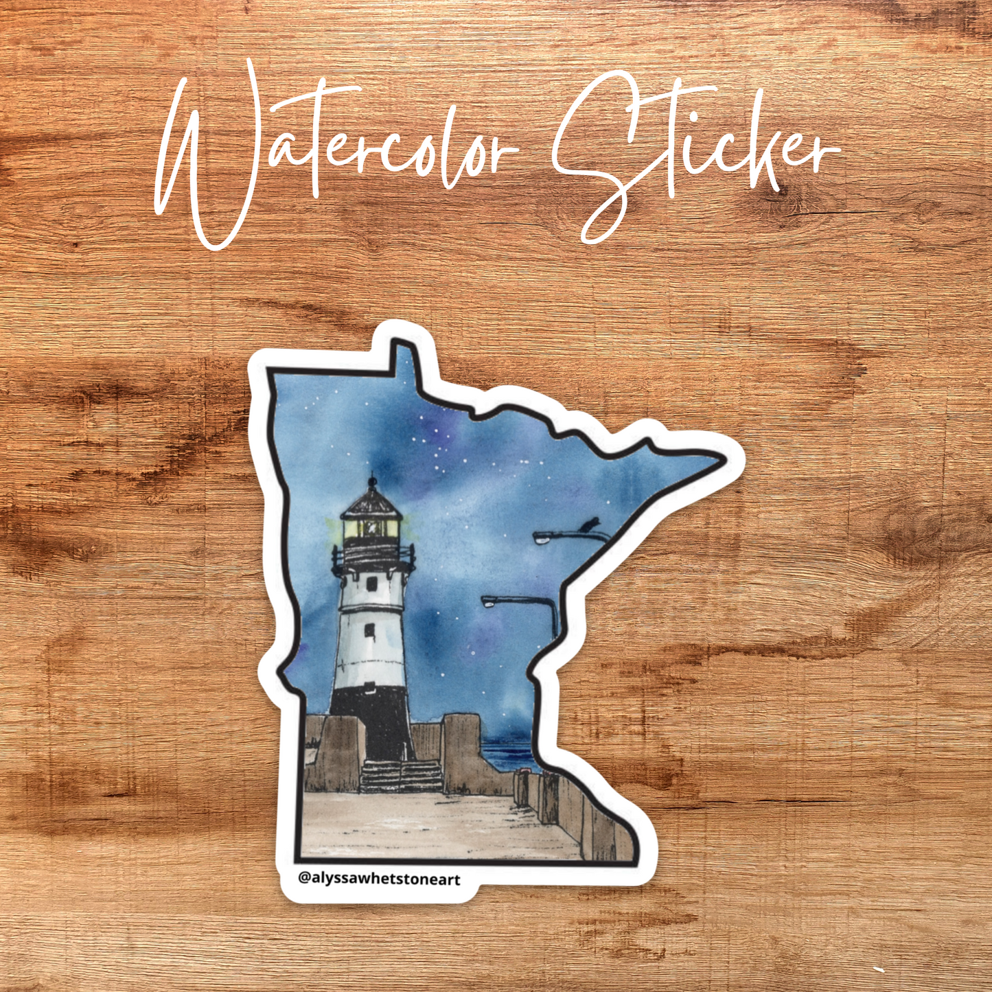 Duluth Pier Lighthouse - Minnesota Outline - Vinyl Decal Sticker