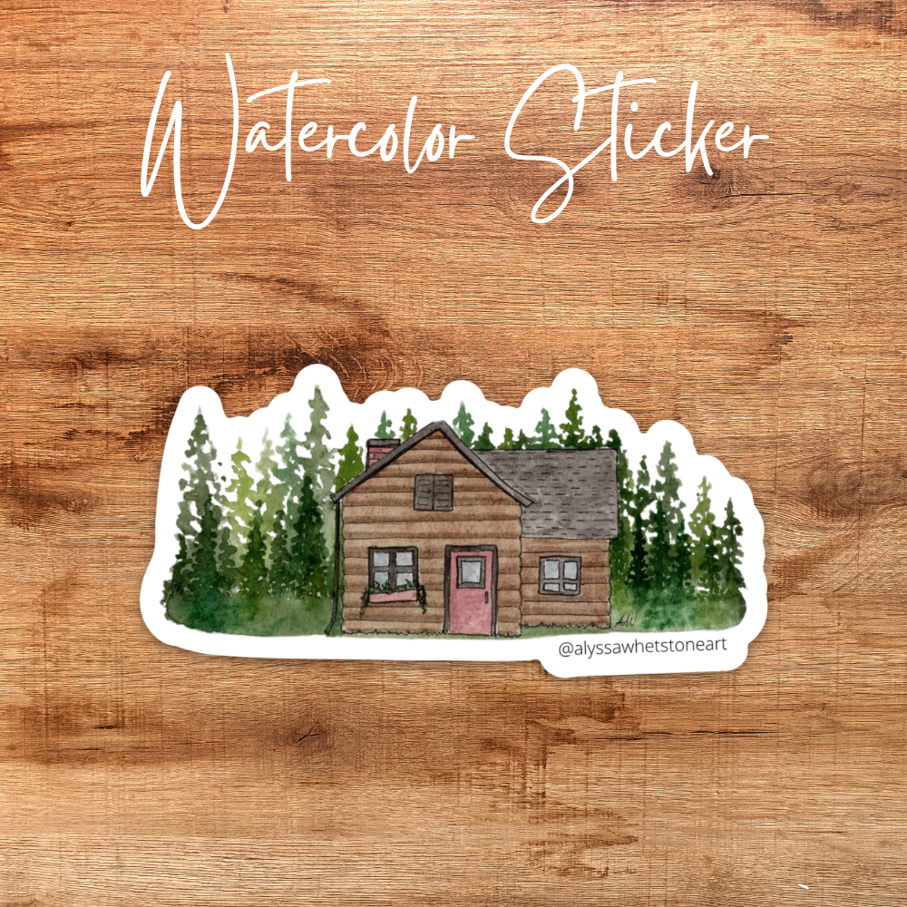 Cabin in the Woods Sticker - Outdoor - Vinyl Decal Sticker