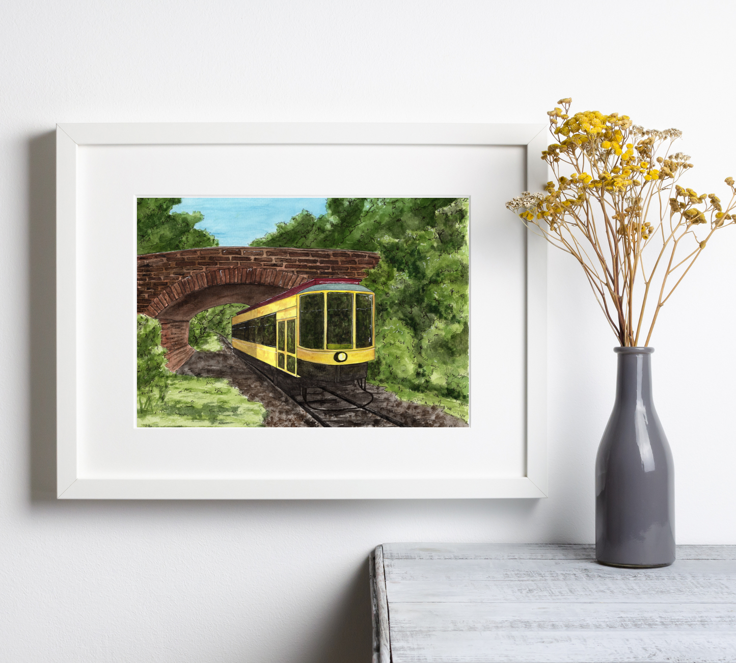 Excelsior Trolley - Pen and Watercolor Art - Archival Quality Art Print