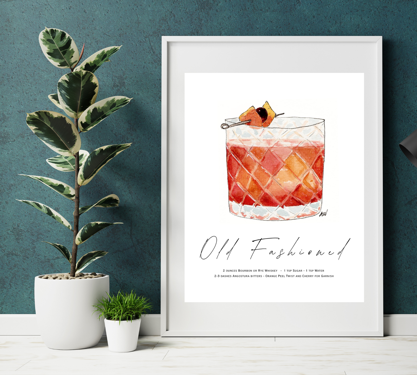 Old Fashioned - Pen and Watercolor Archival Art Print