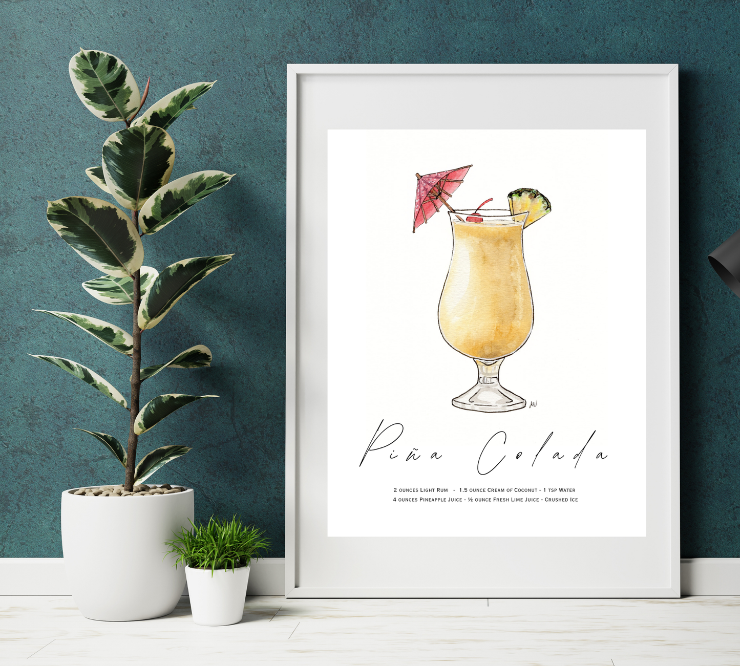 Piña Colada - Pen and Watercolor Archival Art Print