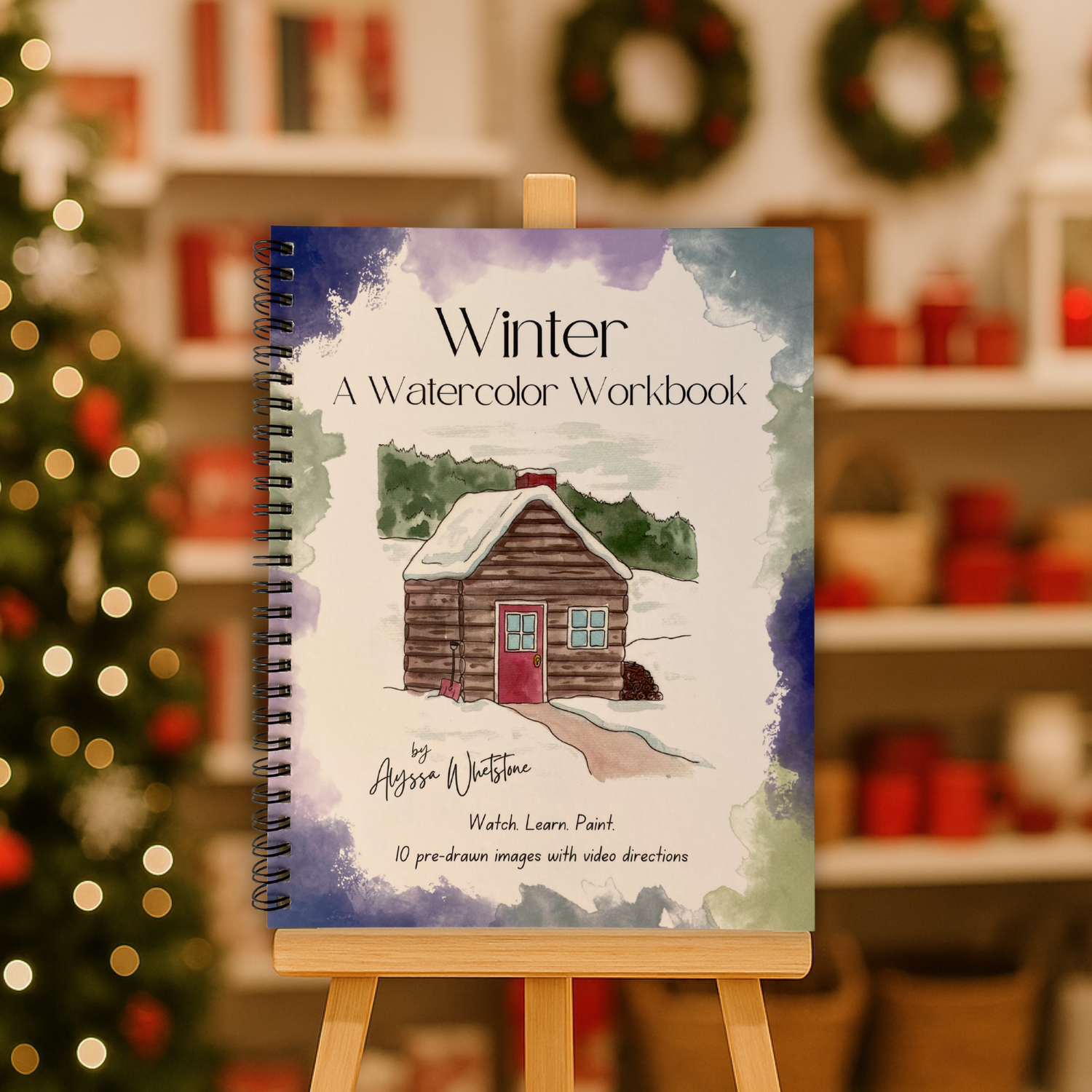 Winter Watercolor Workbook - Video Directions Included - alyssawhetstoneart