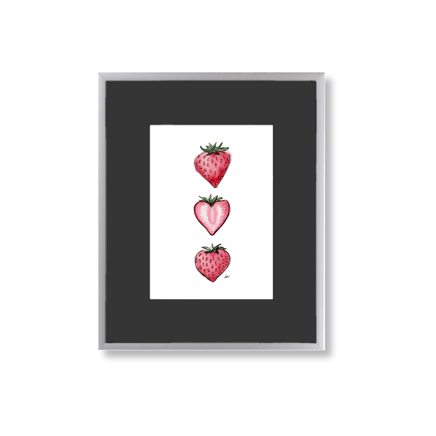 Strawberries - Framed Original Watercolor Painting