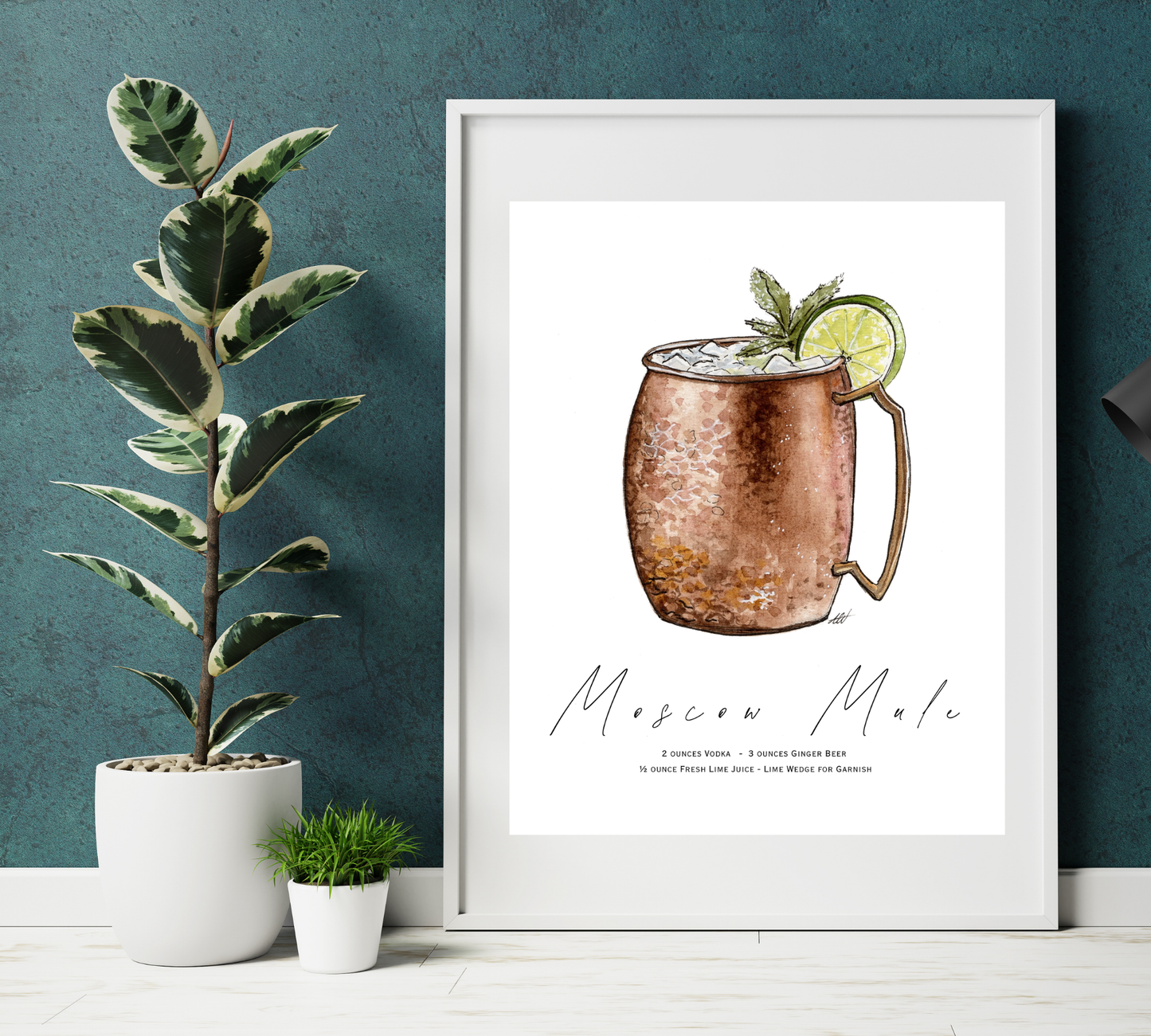 Moscow Mule - Pen and Watercolor Archival Art Print