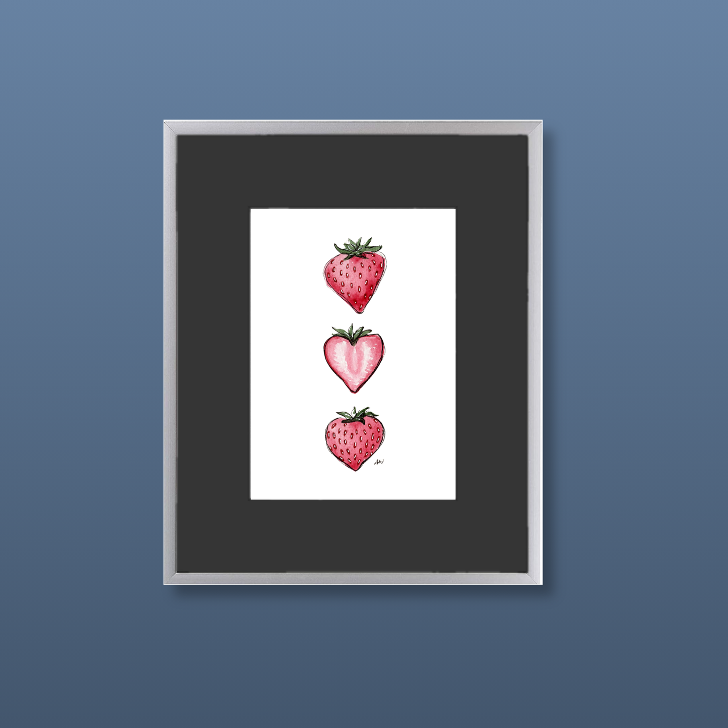 Strawberries - Framed Original Watercolor Painting