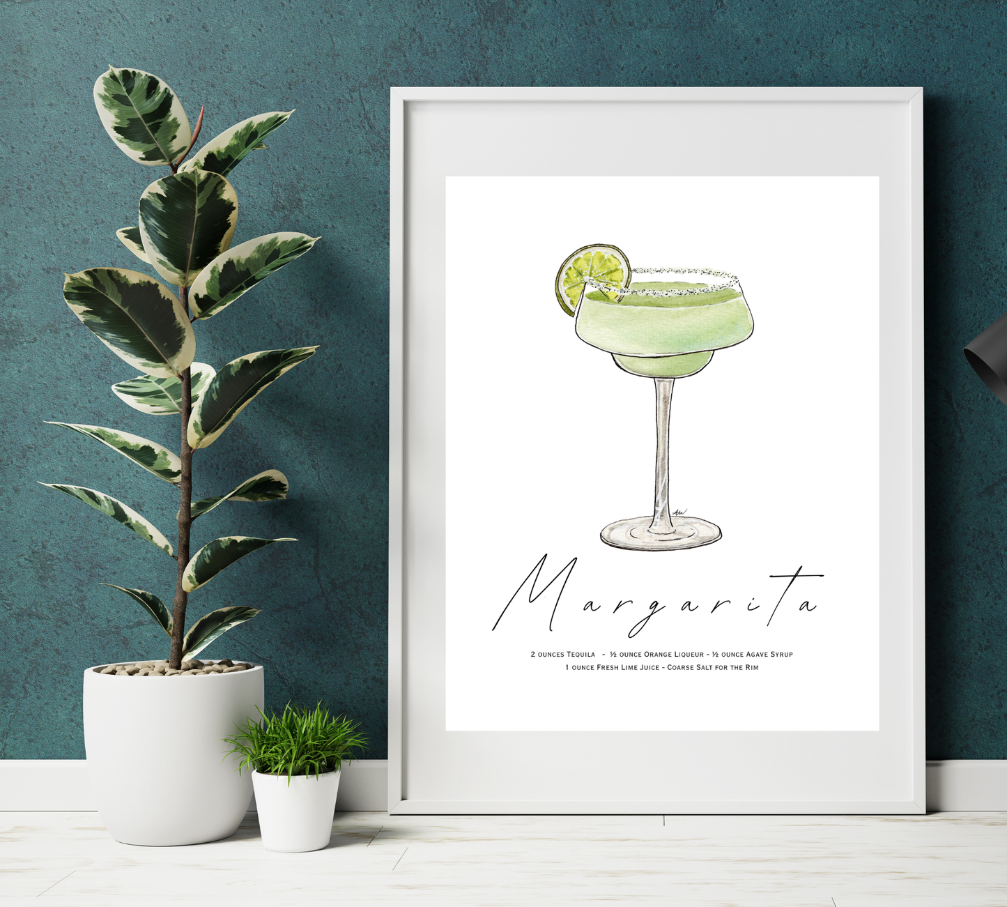 Margarita - Pen and Watercolor Archival Art Print