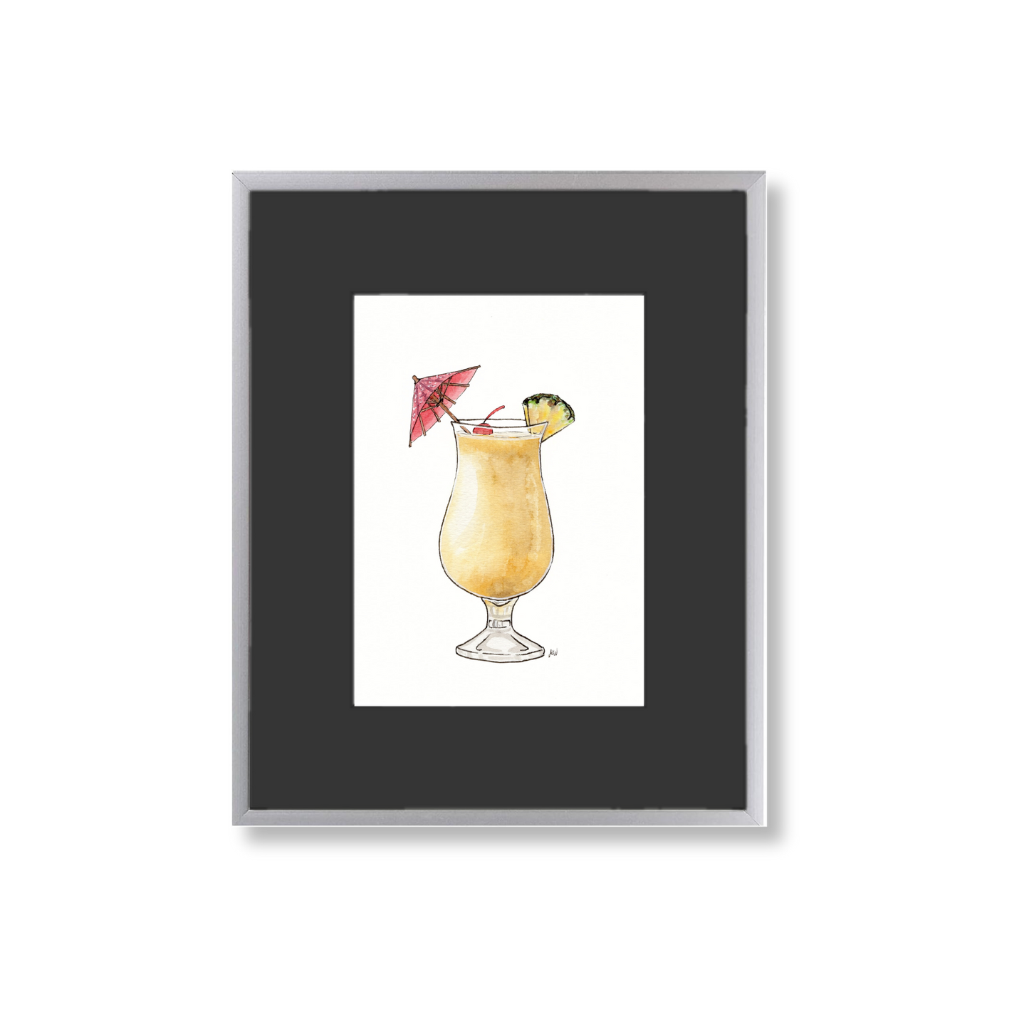 Pina Colada - Framed Original Watercolor Painting