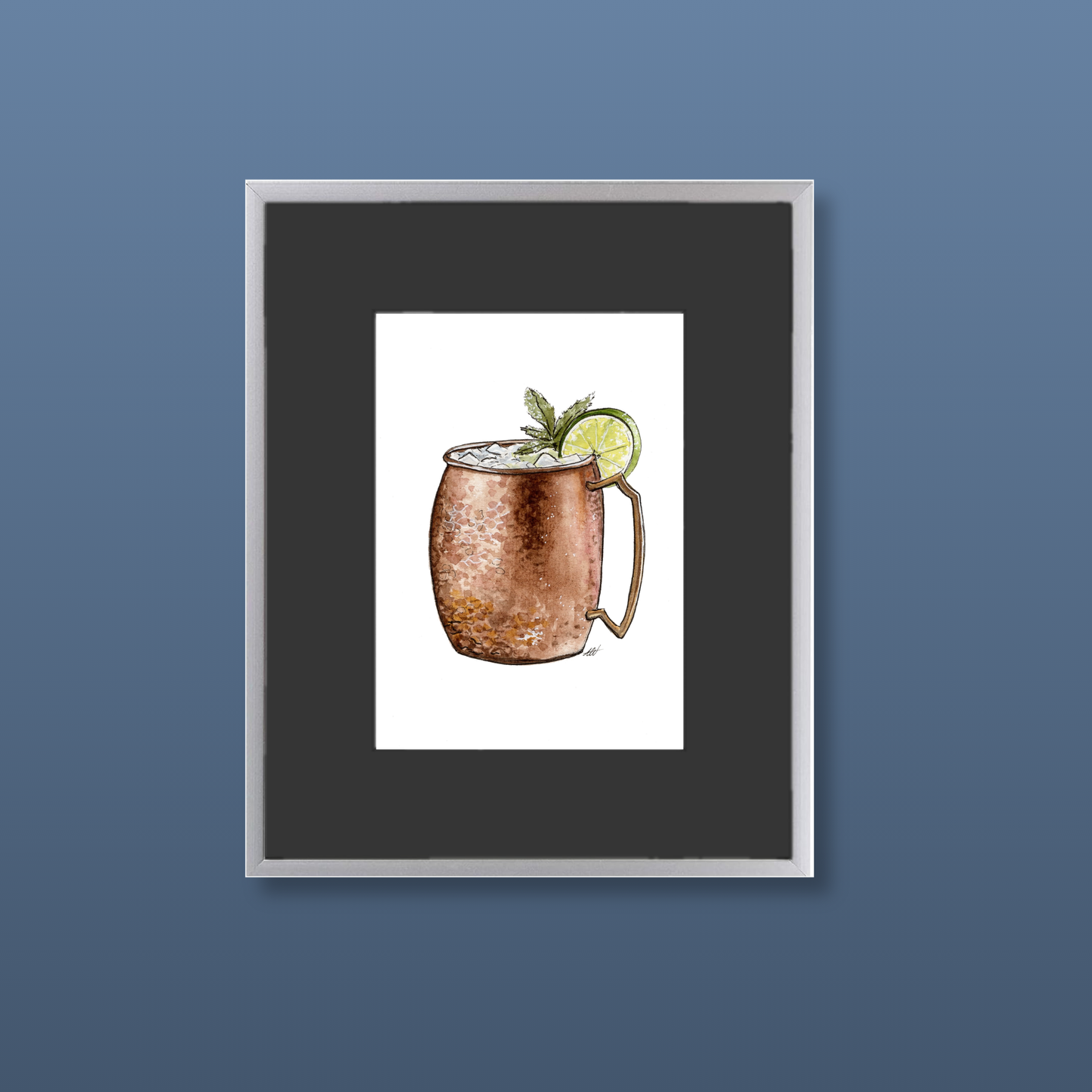 Moscow Mule - Framed Original Watercolor Painting