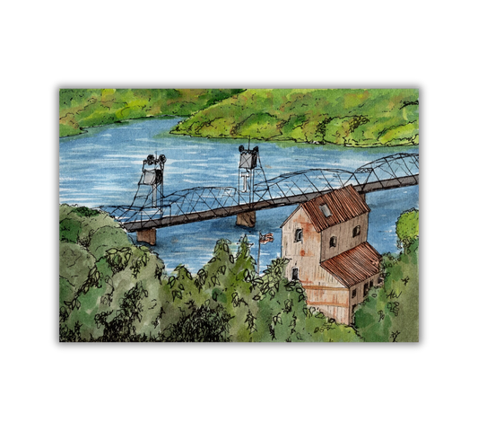Stillwater in Pen and Watercolor - Archival Quality Art Print