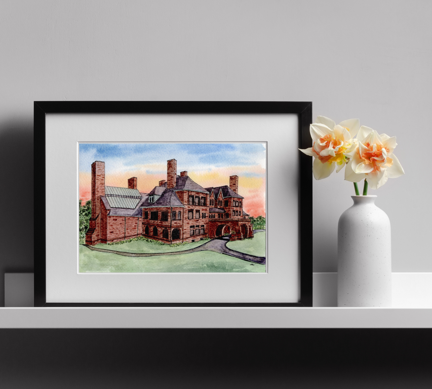 James J Hill House - Pen and Watercolor Art - Archival Quality Art Print