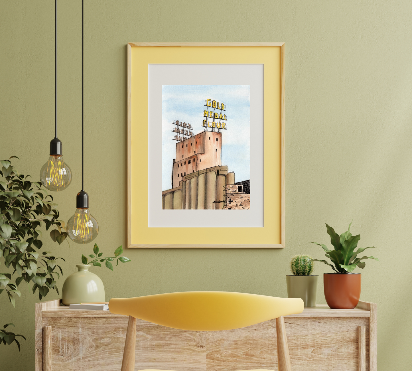 Gold Medal Flour Building in Minneapolis - Pen and Watercolor Art - Archival Quality Art Print