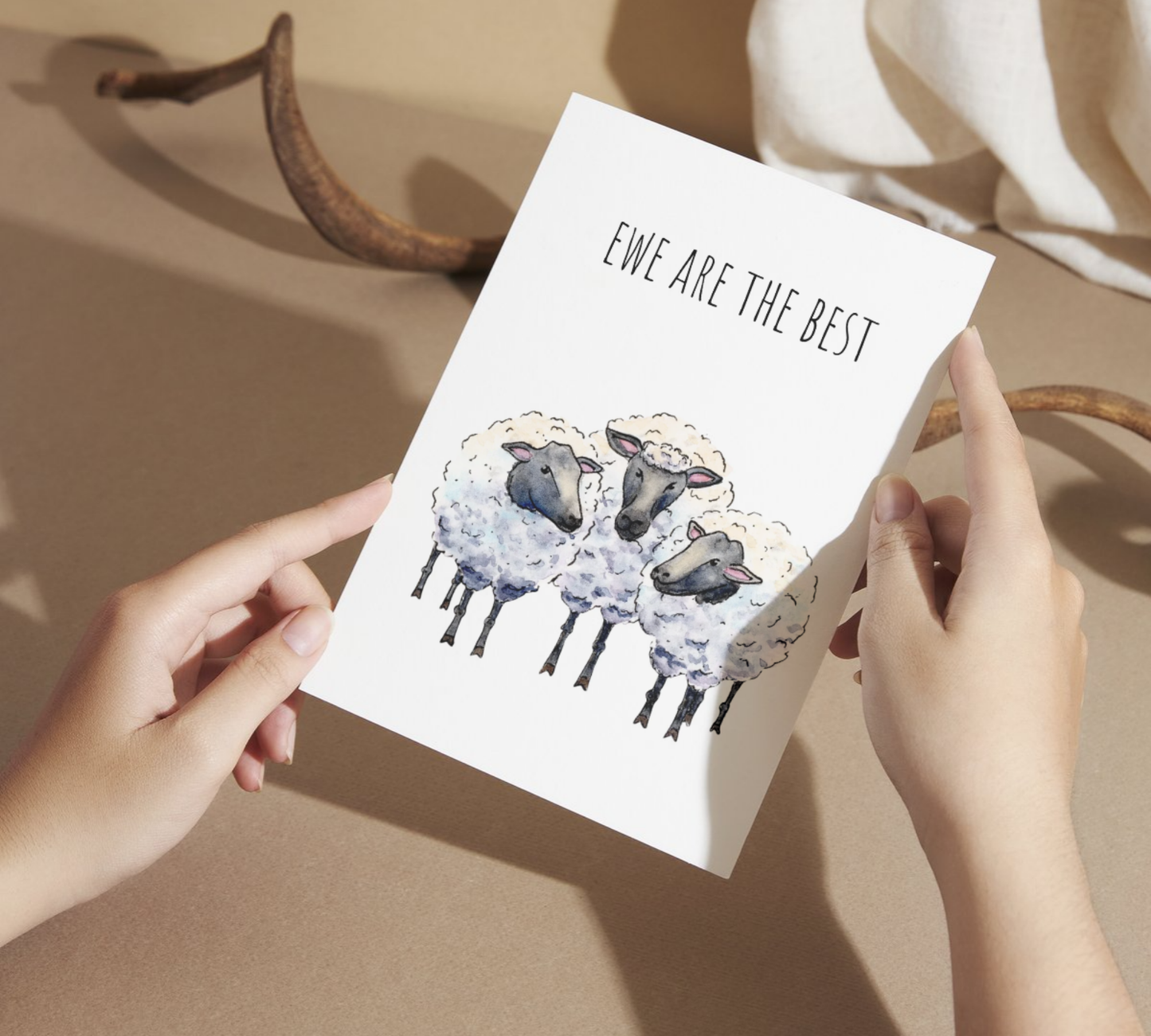 Ewe are the Best Watercolor Greeting Card