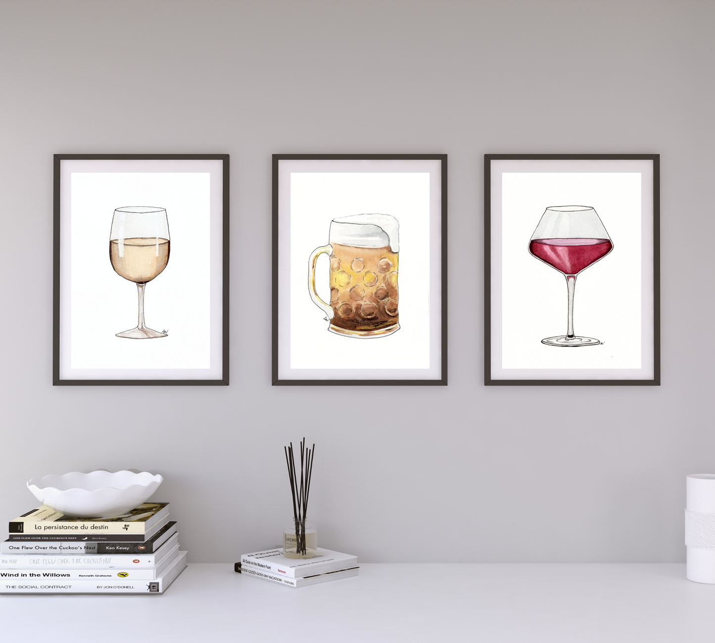 Beer Stein - Pen and Watercolor Archival Art Print