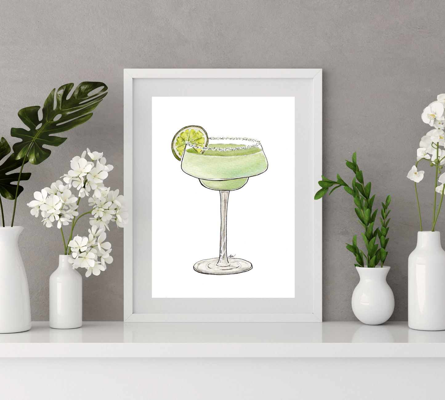 Margarita - Pen and Watercolor Archival Art Print