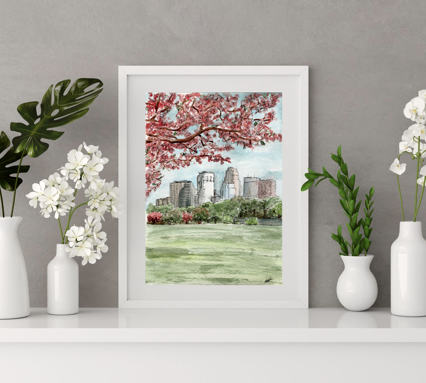 Minneapolis in Spring in Pen and Watercolor - Archival Quality Art Print