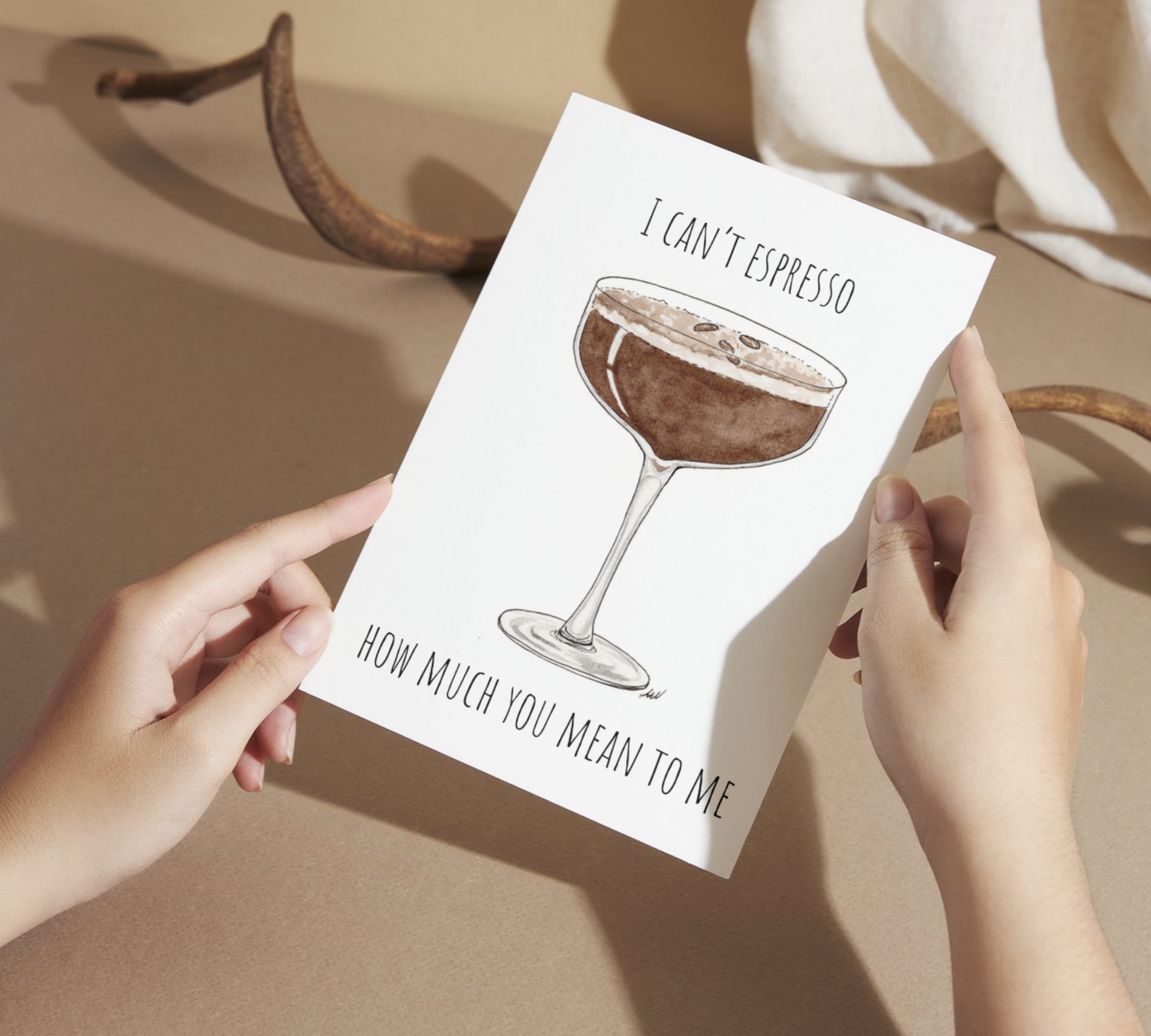 Espresso Martini Watercolor Greeting Card