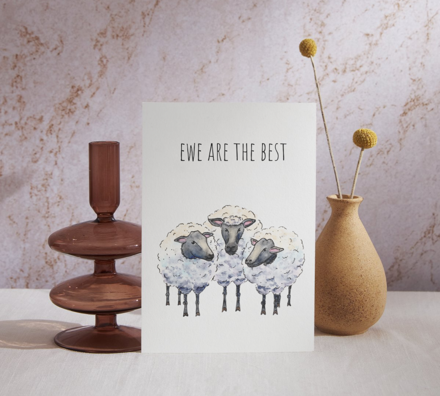 Ewe are the Best Watercolor Greeting Card