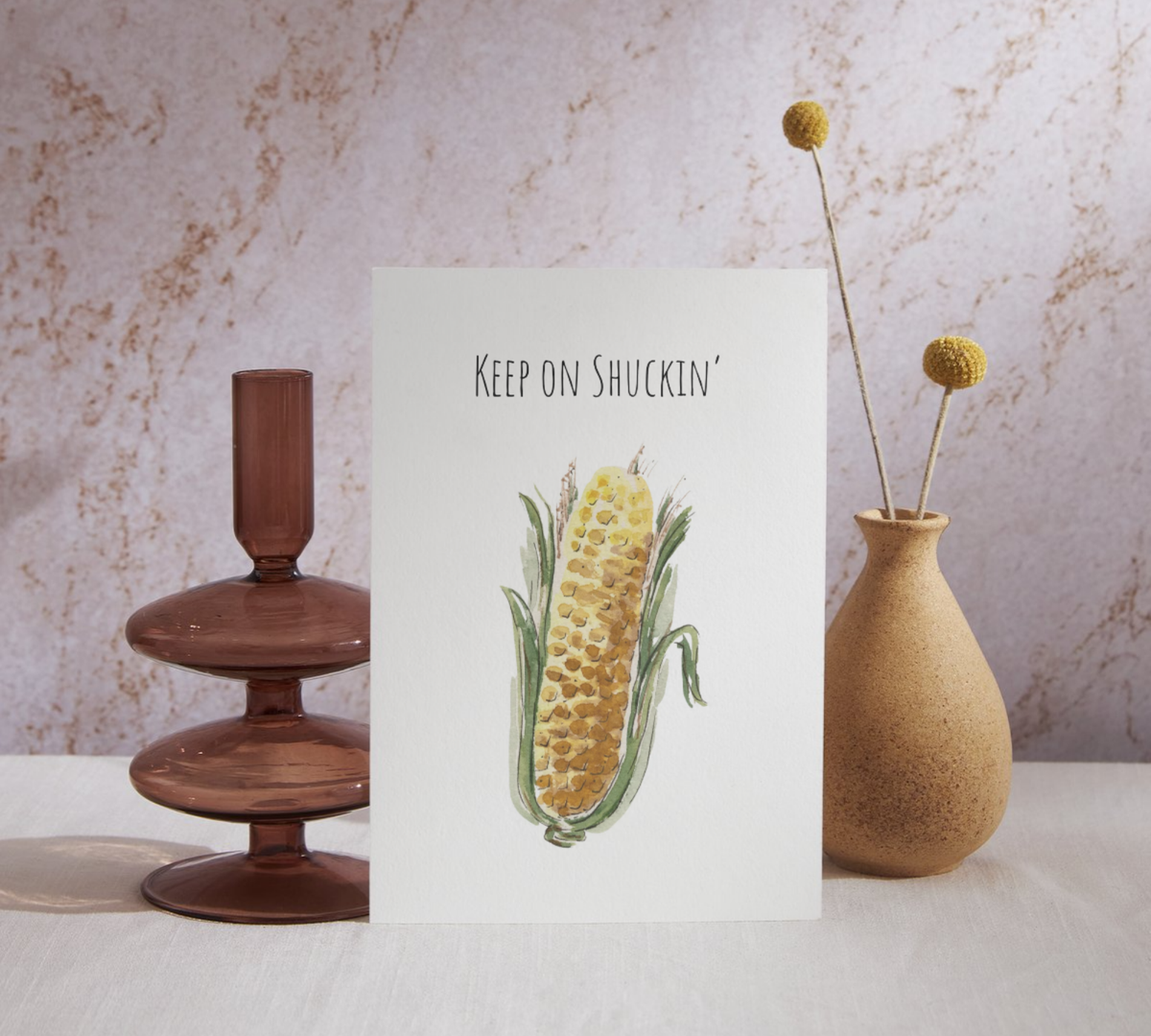 Keep on Shuckin' Watercolor Greeting Card