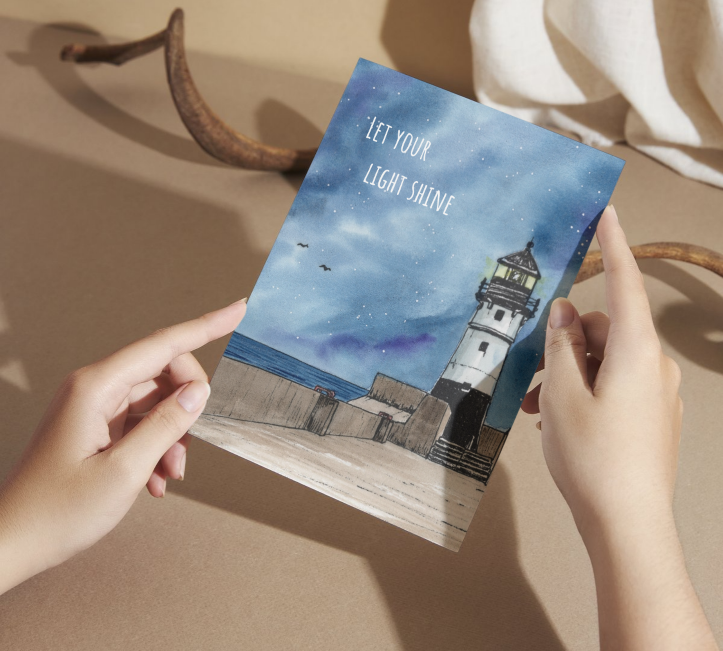 Let Your Light Shine Watercolor Greeting Card