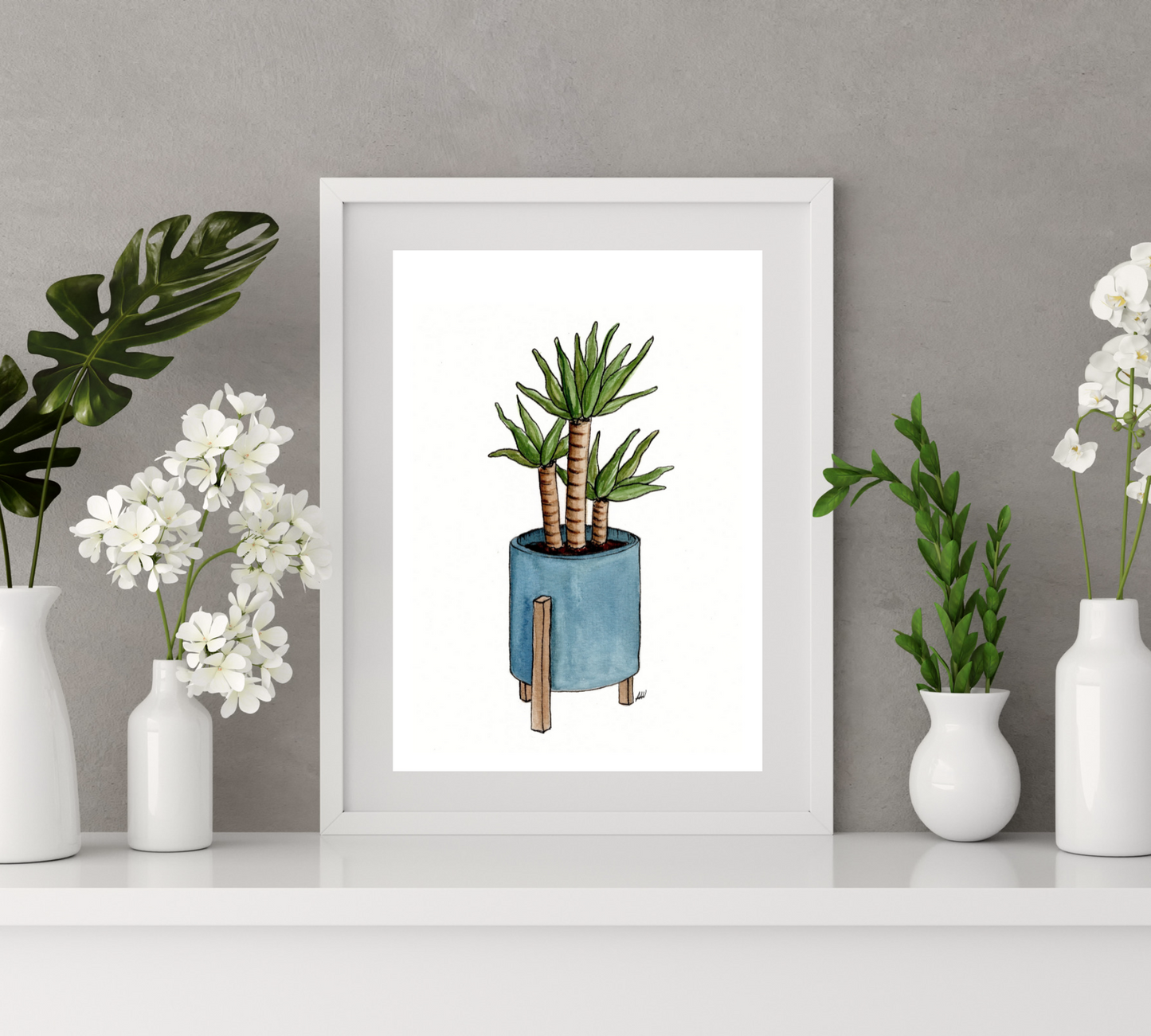 Yucca Plant - Pen and Watercolor Archival Art Print