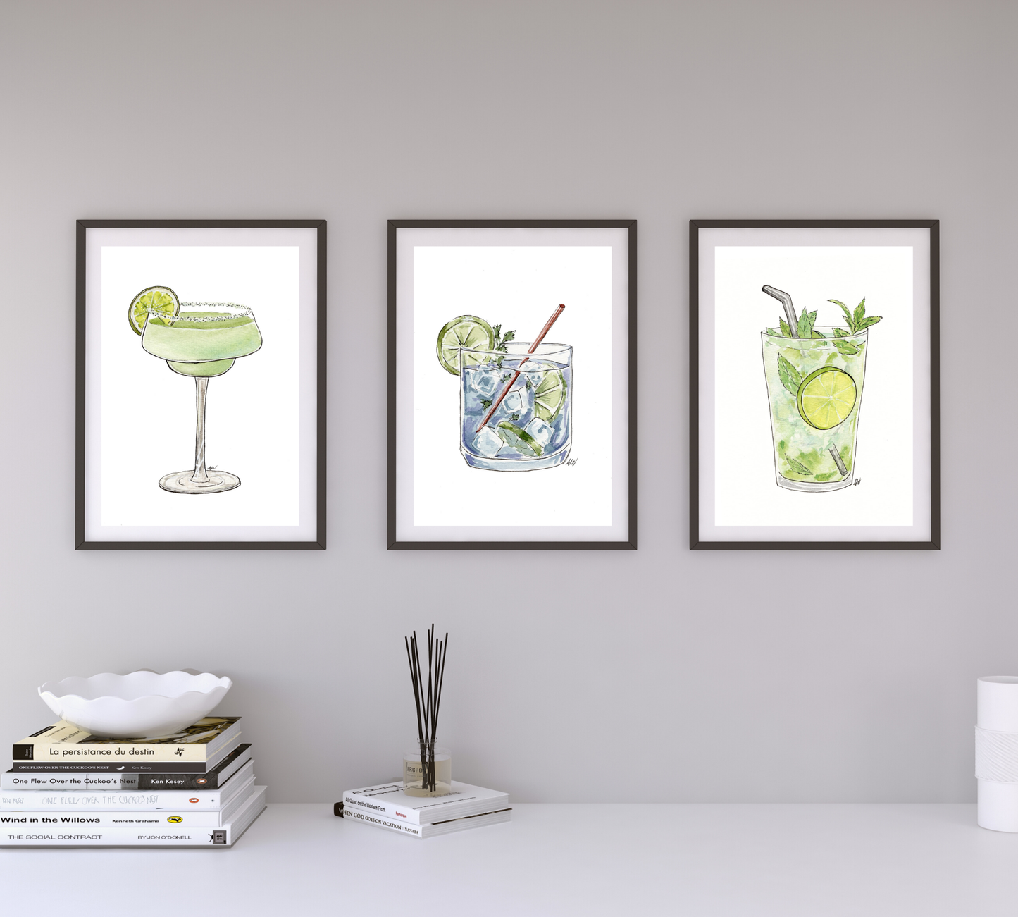 Margarita - Pen and Watercolor Archival Art Print