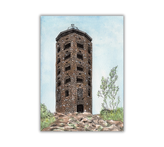 Enger Tower Pen and Watercolor Art - Archival Quality Art Print