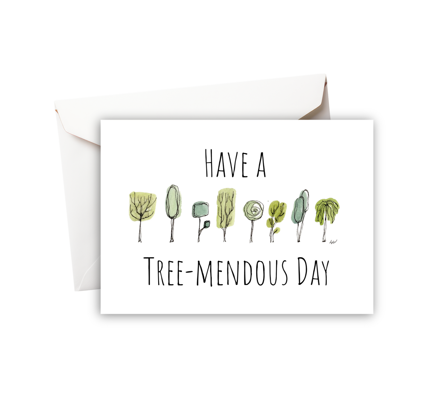 Have a Tree-mendous Day Watercolor Greeting Card