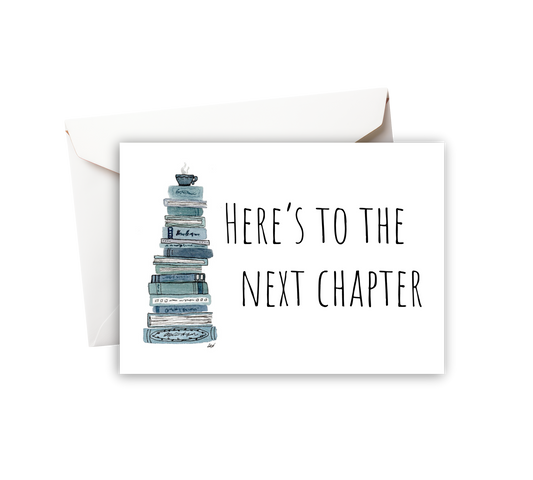 Here's to the Next Chapter Watercolor Greeting Card