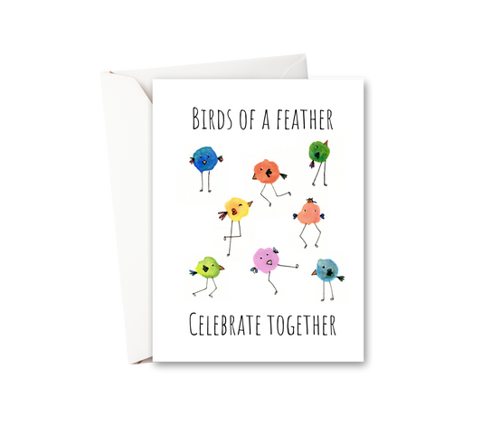 Birds of a Feather Watercolor Greeting Card