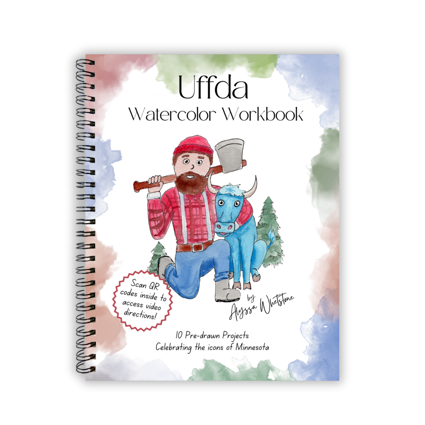 Uffda Watercolor Workbook - Video Directions Included