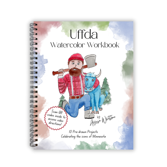 Uffda Watercolor Workbook - Video Directions Included