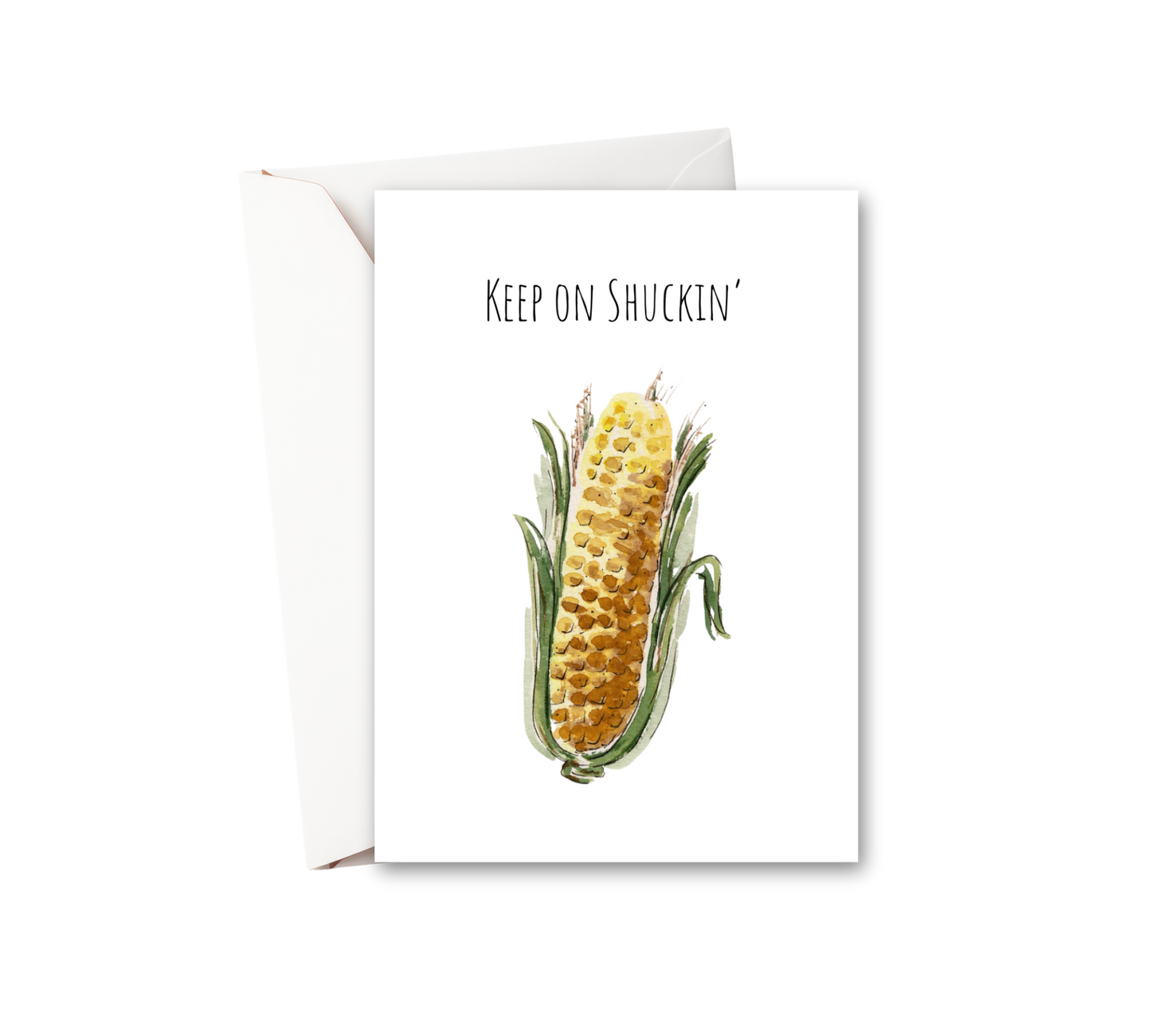 Keep on Shuckin' Watercolor Greeting Card