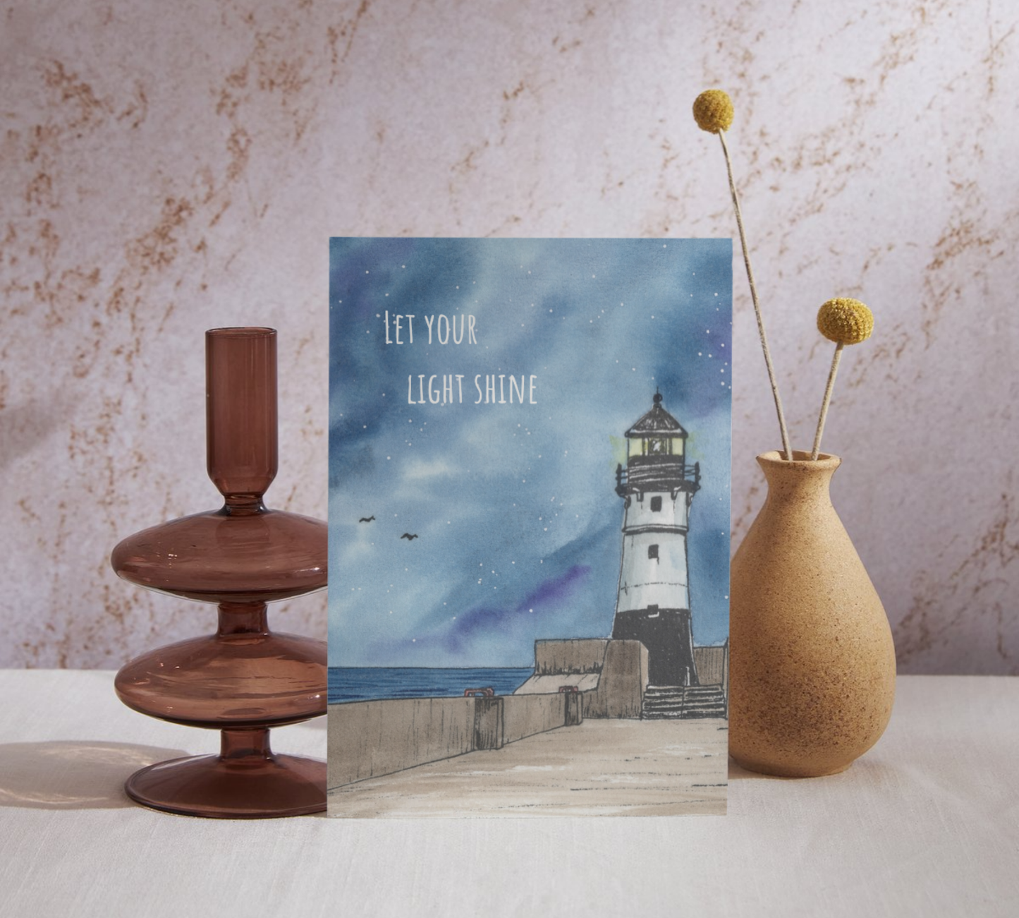 Let Your Light Shine Watercolor Greeting Card
