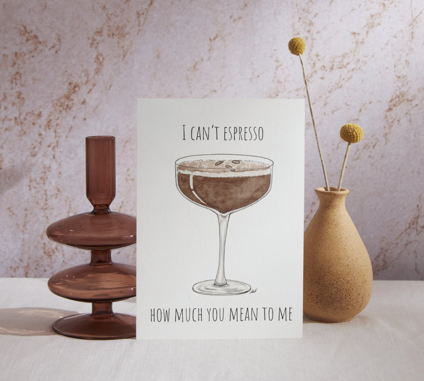 Espresso Martini Watercolor Greeting Card