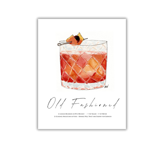 Old Fashioned - Pen and Watercolor Archival Art Print