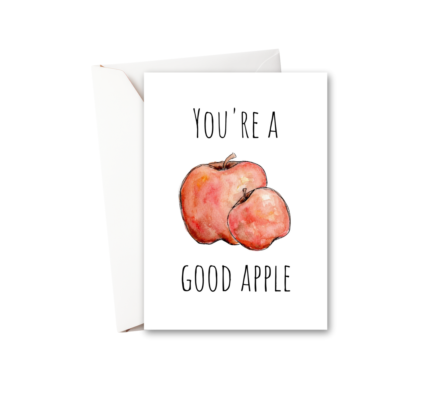 Good Apple Watercolor Greeting Card